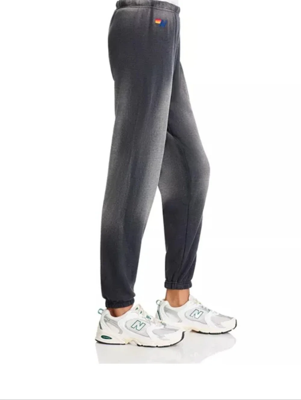 Aviator NationRainbow-Stripe Sweatpants in Faded Smoke